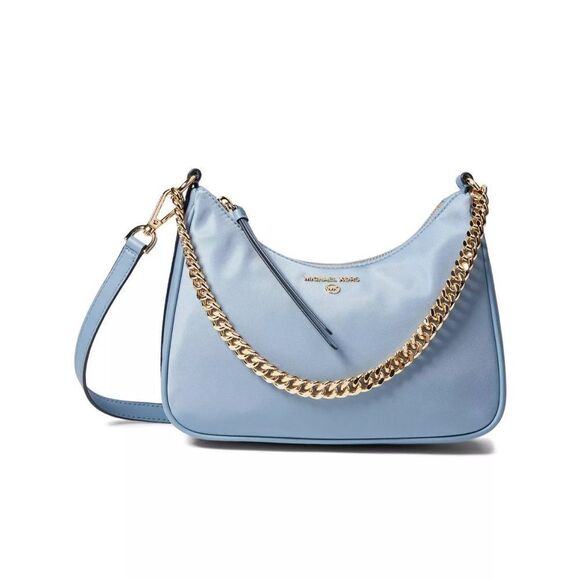 Michael Kors Jet Set Charm Medium Nylon Gabardine Crossbody Bag Chambray - Picture 1 of 12